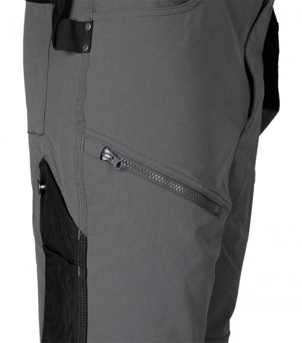 Spodnie robocze Mix&Match, 4 way stretch, z kaburami, Cordura, szaro-czarne, rozmiar XXXL