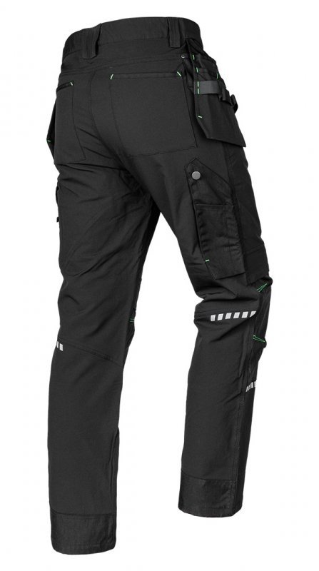 Spodnie robocze Mix&Match, 4 way stretch, z kaburami, Cordura, czarne, rozmiar S