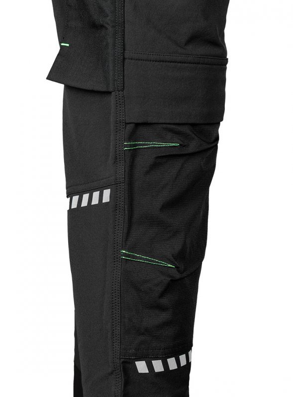Spodnie robocze Mix&Match, 4 way stretch, z kaburami, Cordura, czarne, rozmiar M