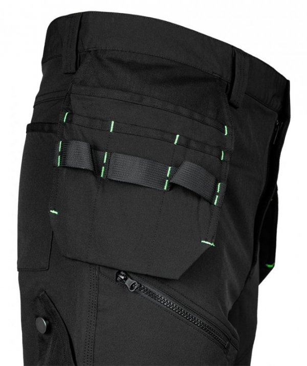 Spodnie robocze Mix&Match, 4 way stretch, z kaburami, Cordura, czarne, rozmiar XL