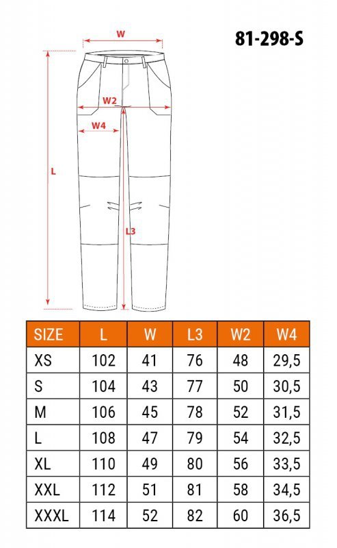 Spodnie robocze Mix&Match, stretch, brązowe, rozmiar S