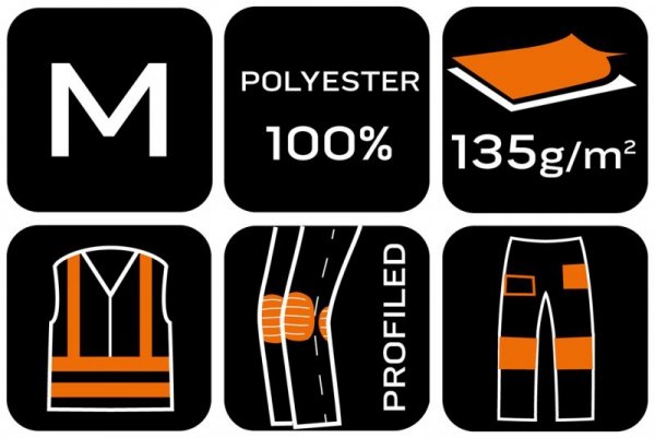 Spodnie robocze Mix&Match, stretch, brązowe, rozmiar M