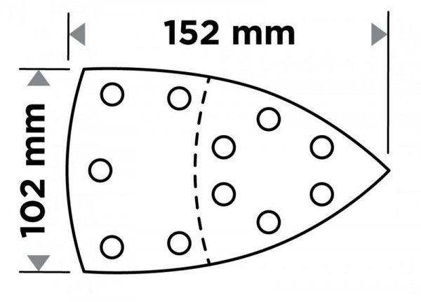 Papiery ścierne na rzep, żelazko 102 x 152 mm, P100, 5 szt., z 11 otworami