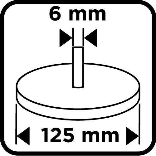 Włóknina ścierna z trzpieniem 125 x 14 x 6 mm