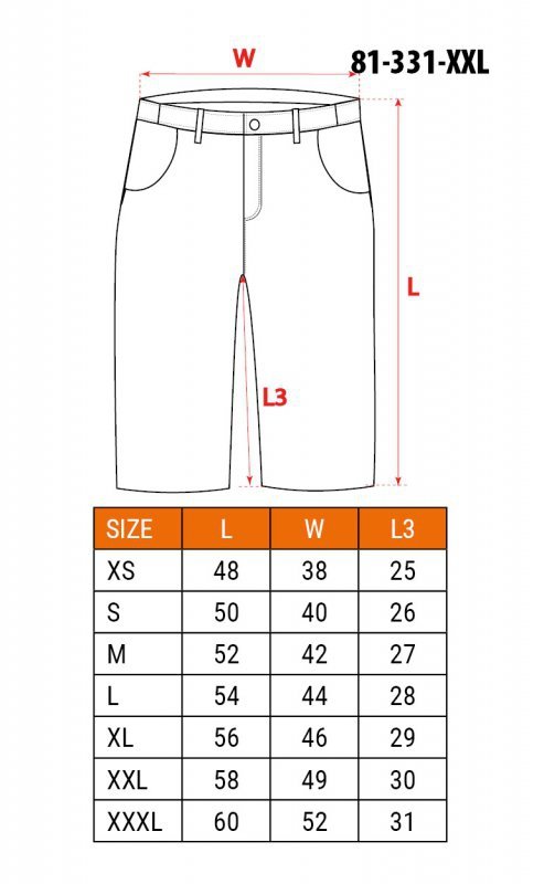 Krótkie spodenki COTTON Slim, 100% cotton, rozmiar XXL