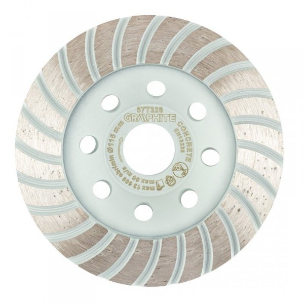Tarcza diamentowa szlifierska, turbo, 115 x 22.2 mm, na sucho