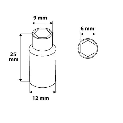 Nasadka sześciokątna 1/4&quot;, 6 mm, superlock