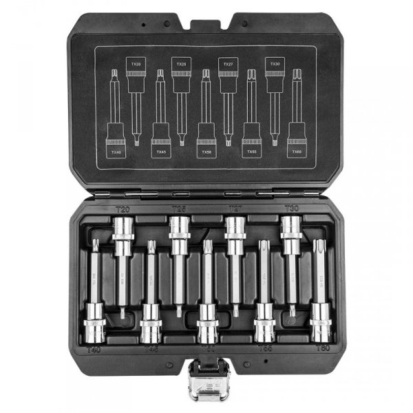 Końcówki Torx na nasadce 100 mm, zestaw 9 szt.
