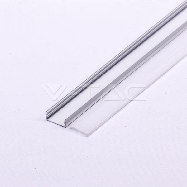 Profil Aluminiowy V-TAC 2mb Biały, Klosz Mleczny, Na dwie taśmy VT-8108-W 5 Lat Gwarancji