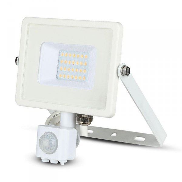 Projektor LED V-TAC 20W SAMSUNG CHIP Czujnik Ruchu Funkcja Cut-OFF Biały VT-20-S 3000K 1600lm 5 Lat Gwarancji