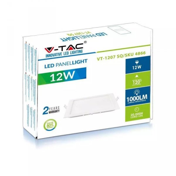 Panel LED V-TAC Premium Downlight 12W Kwadrat 170x170 VT-1207 4000K 1000lm