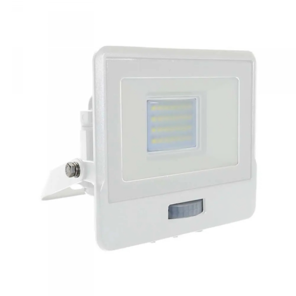Projektor LED V-TAC 20W SAMSUNG CHIP Czujnik Ruchu Biały Z MUFĄ VT-128S 6500K 1510lm 5 Lat Gwarancji