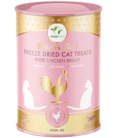 PAWFECT Nature's Feast CAT 100% Chicken Breast Liofilizowane przysmaki dla kota PIERŚ Z KURCZAKA 50g