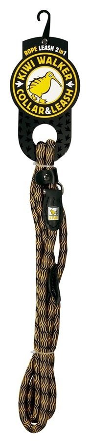 Kiwi Walker ROPE LEAD 2in1 Smycz i obroża żółto-czarna