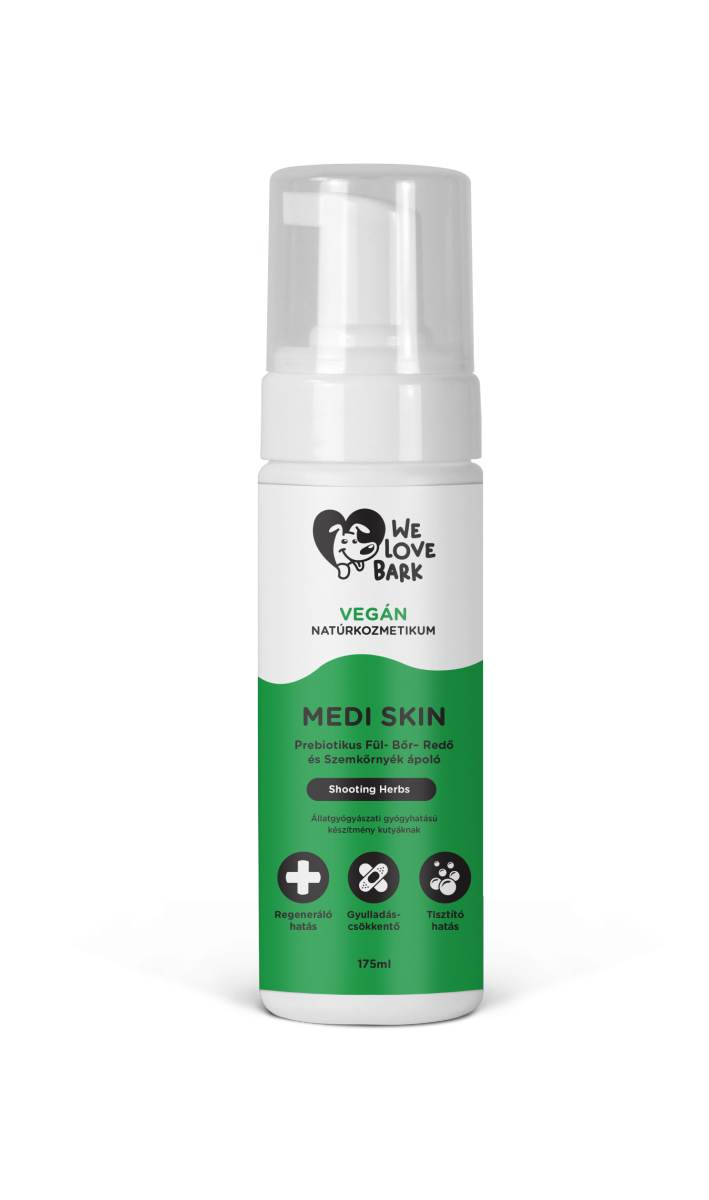 We Love Bark MEDI SKIN Soothing Herbs Prebiotyczna pianka do czyszczenia i pielęgnacji uszu,  skóry, fałdek i oczu 175ml