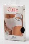 Przód opakowania majtek Conte Basic Collection LB 2016. Na opakowaniu widoczna jest modelka w białych majtkach z wysokim stanem, co podkreśla ich klasyczny i komfortowy design.