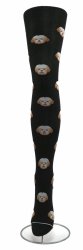 Czarne bawełniane rajstopy dziewczęce z motywem piesków od renomowanej marki AuraVia, wykonane w rozmiarze 4-6 lat - Model GHN7582