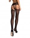Garter Stockings S206 łączą pończochy z pasem w jednej, zmysłowej formie. Elastyczna dzianina i subtelne zdobienia sprawiają, że wyglądają kobieco i elegancko.
