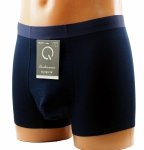 Bokserki męskie Aura.Via – granatowe, bambusowe i przewiewne, rozmiar 3XL