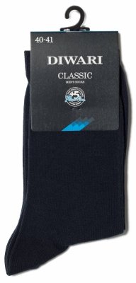 Stylowe skarpety DIWARI Classic do garnituru 42-43 Czesana bawełna-ciemnoniebi<br />eskie 