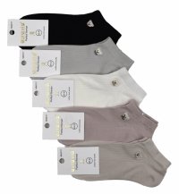 Krótkie skarpetki stopki z haftowanym misiem – zestaw 5 par 35-38 AuraVia 