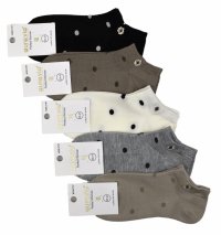 Bawełniane stopki Auravia–grochy, kwiatuszek i codzienny komfort 5 par 35-38 