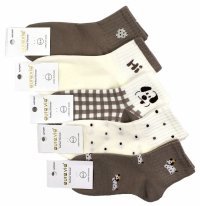Damskie bawełniane skarpety ¾ z uroczymi wzorami piesków–5 par 35-38 