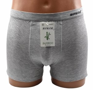 Jasnoszare bambusowe bokserki męskie Aura.Via – naturalna świeżość i styl, rozmiar M
