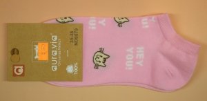 Stopki Auravia różowe z motywem kota „HEY YOU!”, 35-38