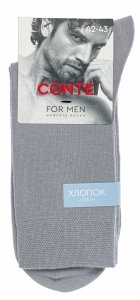 CONTE For Men – skarpety męskie w eleganckim szarym kolorze 44-45 