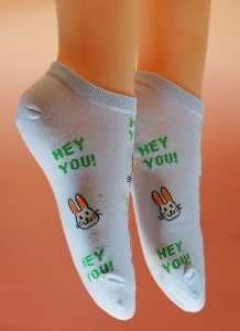 Bawełniane stopki Auravia „HEY YOU!” niebieskie, 35-38
