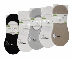 Aura.via zestaw 5 par damskich stopek invisible z uroczym misie 35-38