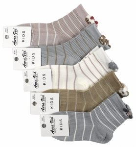 Bawełniane skarpetki dziewczęce z uszkami – słodki hit! 5 par 24-27 