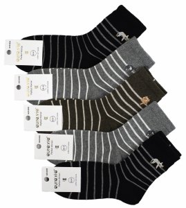 Bawełniane skarpetki w paski z haftowanymi kotami–zestaw 5 par 35-38