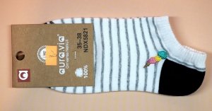 Bawełniane stopki Auravia w paski z haftem lodów, 35-38