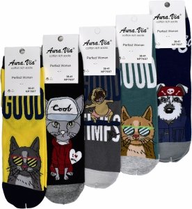 Wesołe skarpetki Aura.Via – koty i psy, które poprawiają humor 38-41 