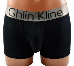 Bawełniane bokserki męskie Aura.Via – czarne z ozdobnym pasem Ghlin Kline, 2XL