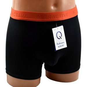 Czarne bokserki męskie Aura.Via ATTRACTIVE – bawełniane, wygodne, rozmiar M