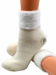 Grube zimowe skarpety damskie z alpaki i miękkim ściągaczem,rozmiar 35-38