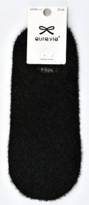 Czarne Damskie skarpetki stopki z długim włosem–idealne na zimę 38-41