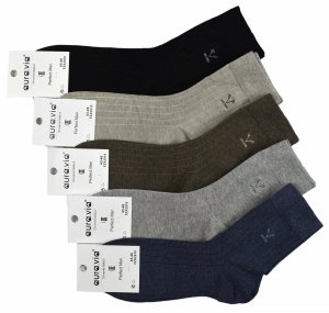 Zestaw męskich skarpet w prążki, komfort bawełny i haft VICTORY 43-46 