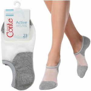 Szare skarpetki damskie z siateczką Conte ACTIVE.Rozmiar 36-38
