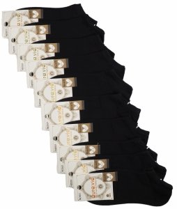 Zestaw 10 par czarnych stopek unisex z wysokiej jakości bawełny–AuraVia 35-38 