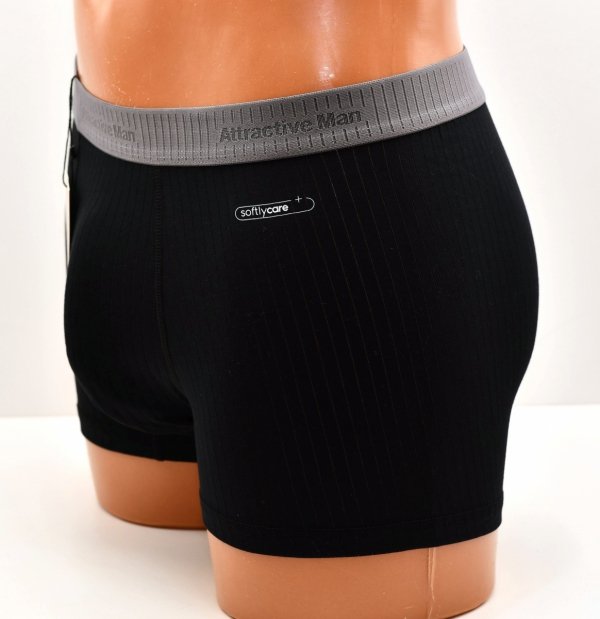 Prążkowane bokserki Auravia–czarne, classic fit, płaskie szwy, rozmiar 2XL
