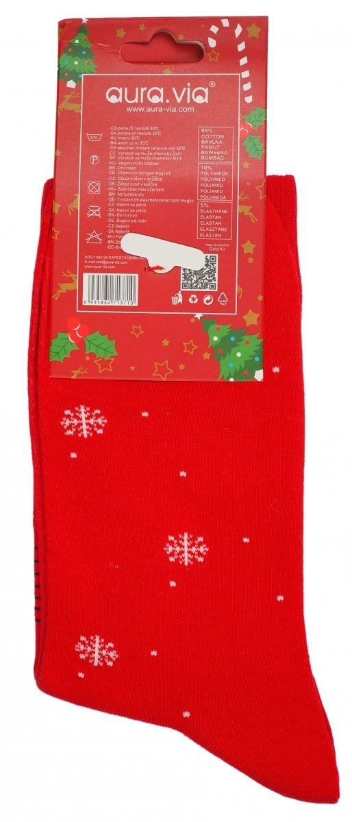 Skarpetki bawełniane, motyw świąteczny. Śmieszny wzór :) Wykonane w rozmiarze 39-42 firmy Aura.Via