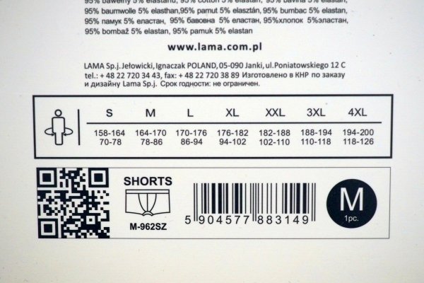 Bawełniane bokserki męskie,firmy LaMa roz L