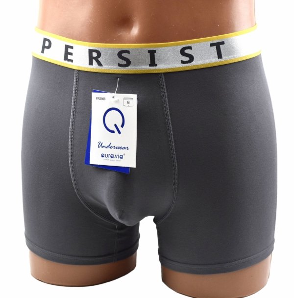 Szare bokserki męskie Aura.Via PERSIST to styl i komfort w jednym – idealne dopasowanie i nowoczesny wygląd.