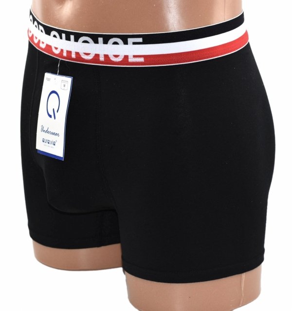 Czarne bokserki męskie Aura.Via–bawełna i szeroka gumka GOOD CHOICE, rozmiar XL