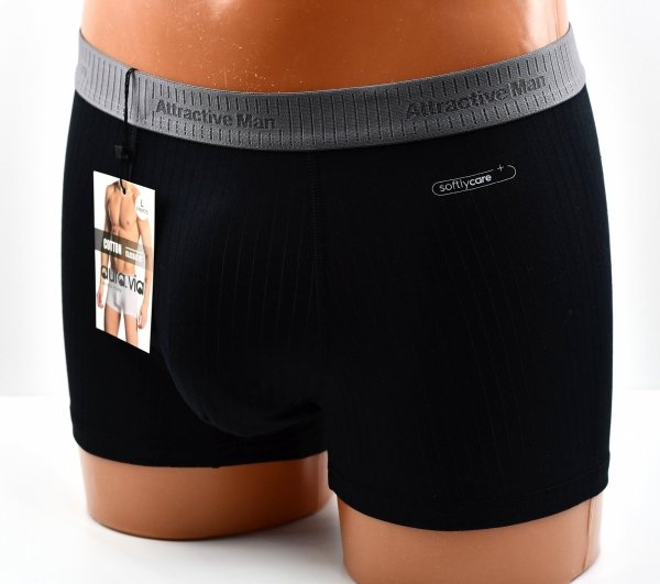 Prążkowane bokserki Auravia–czarne, classic fit, płaskie szwy, rozmiar 2XL