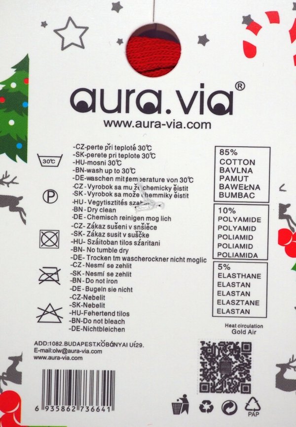 Aura.Via – skarpetki bożonarodzeniowe dla dzieci w rozmiarze 24-27